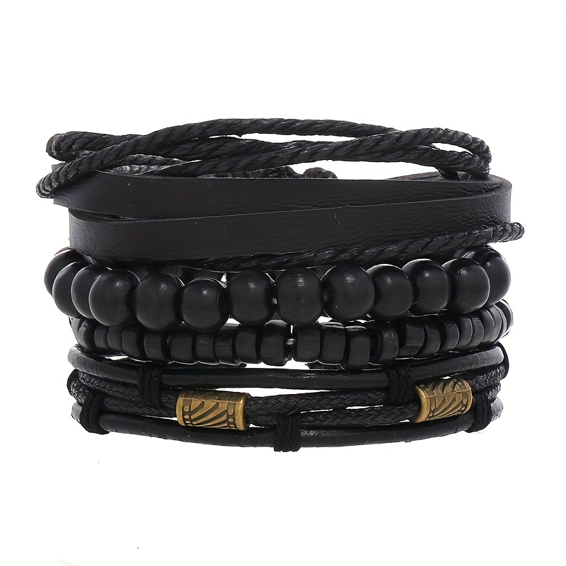 Men's Woven Leather Bracelet Unisex
